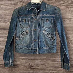 NWT VTG “Free-Spirited Blue Horizon Lauren Jeans Co Iconic Denim Jacket” XS